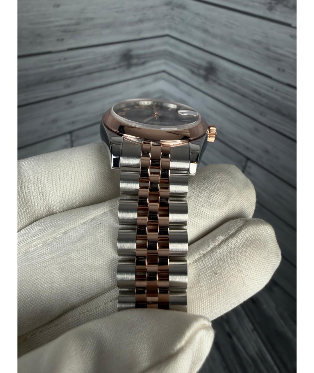 ROLEX Коричневые часы из розового золота, фото 7