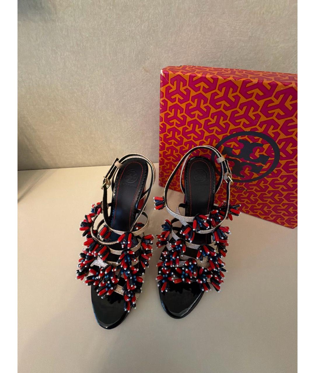 TORY BURCH Мульти кожаные босоножки, фото 2