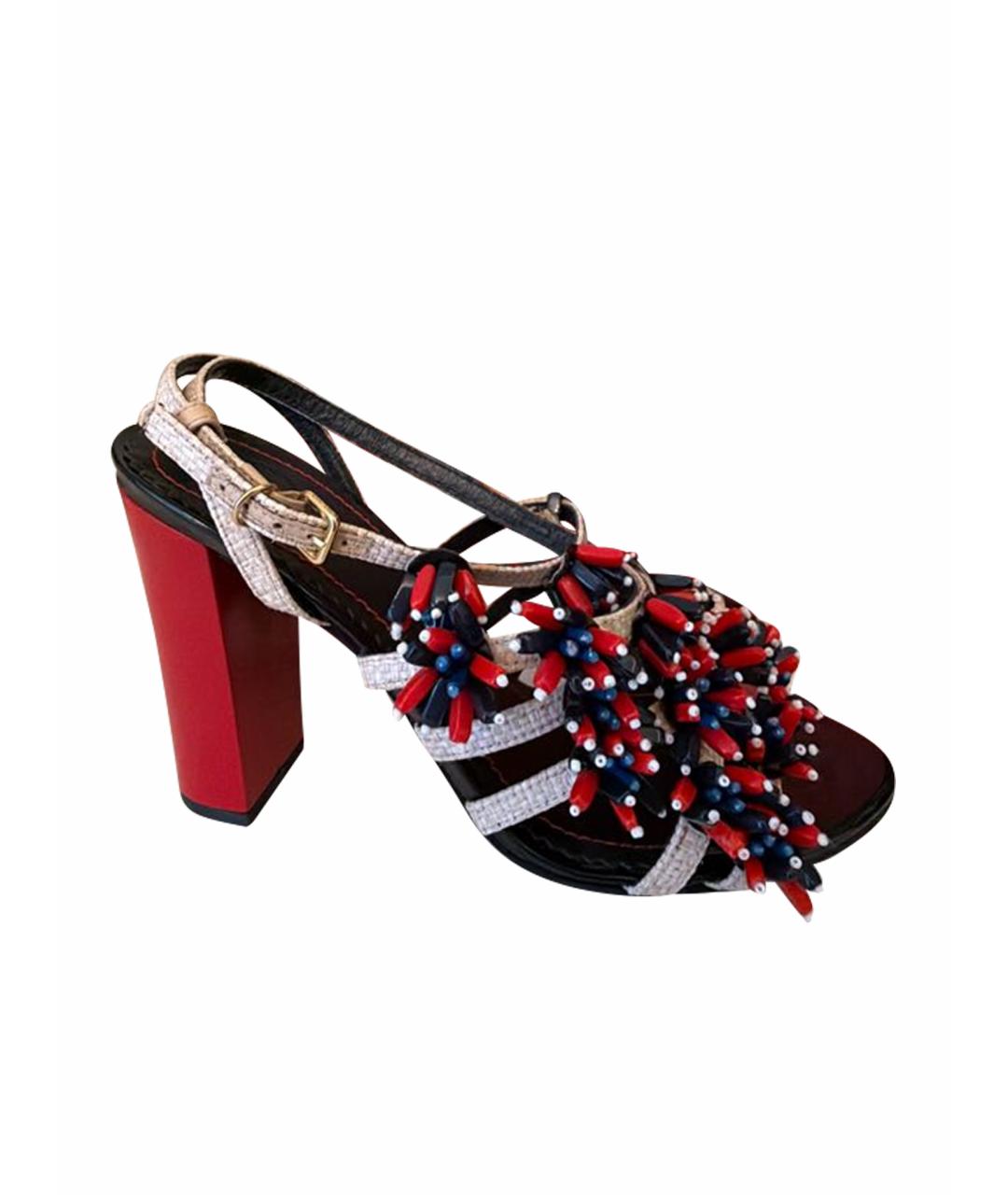 TORY BURCH Мульти кожаные босоножки, фото 1