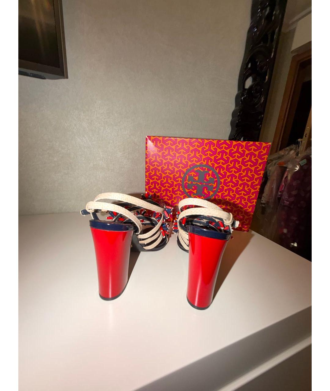 TORY BURCH Мульти кожаные босоножки, фото 4