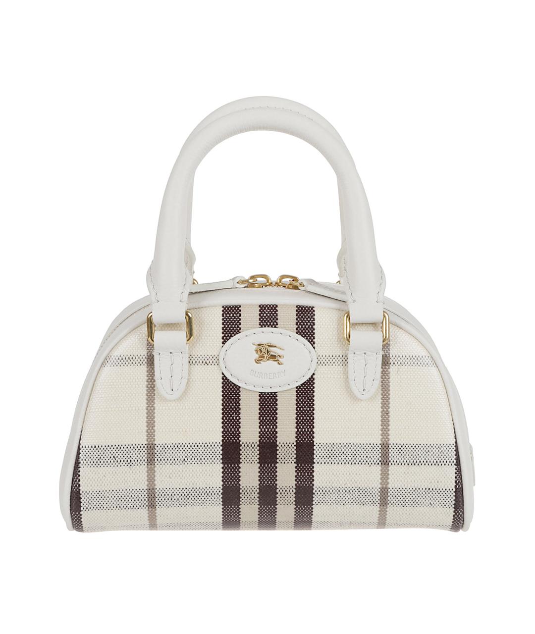 BURBERRY Белая тканевая сумка тоут, фото 1