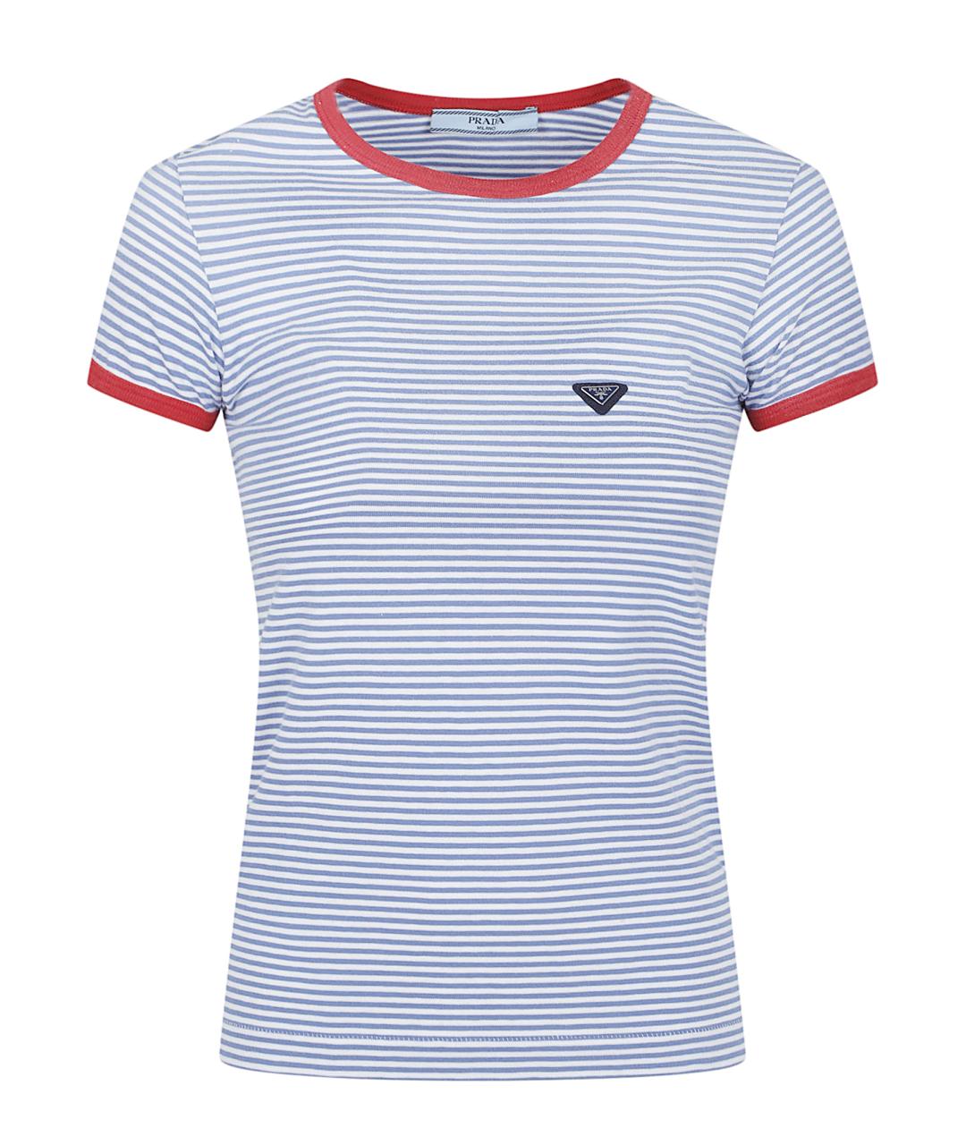 PRADA Голубая хлопковая футболка, фото 1