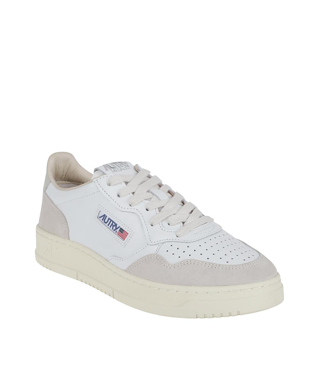 AUTRY Белые кожаные низкие кроссовки / кеды, фото 2