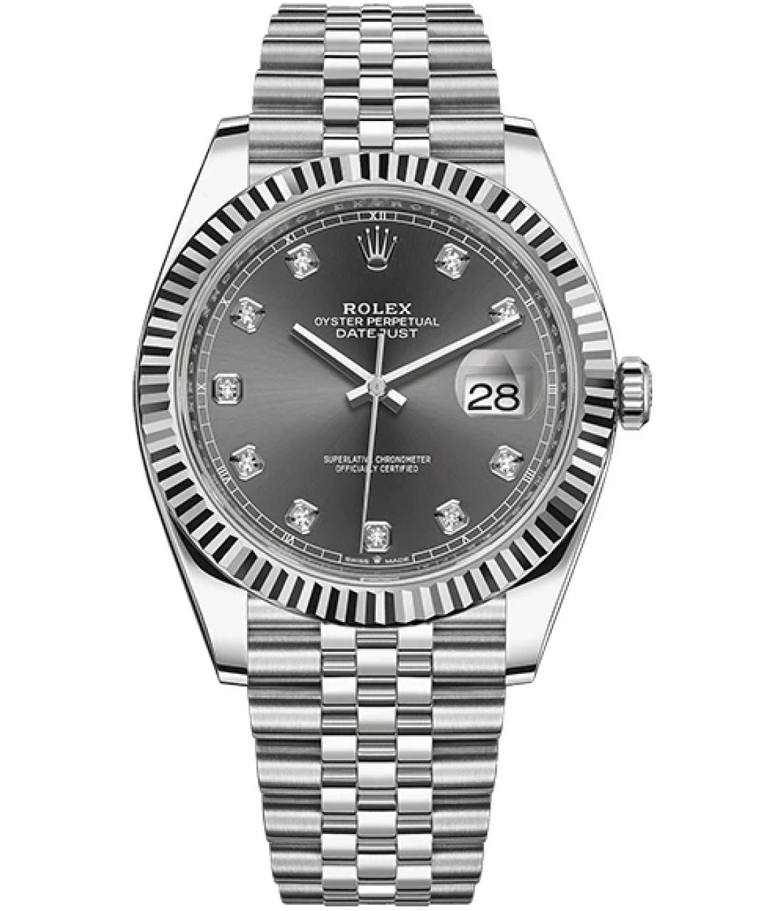 ROLEX Серые часы из белого золота, фото 1