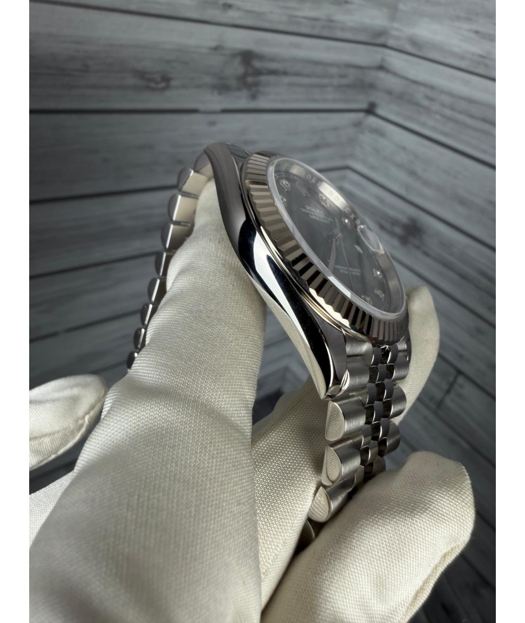 ROLEX Серые часы из белого золота, фото 4