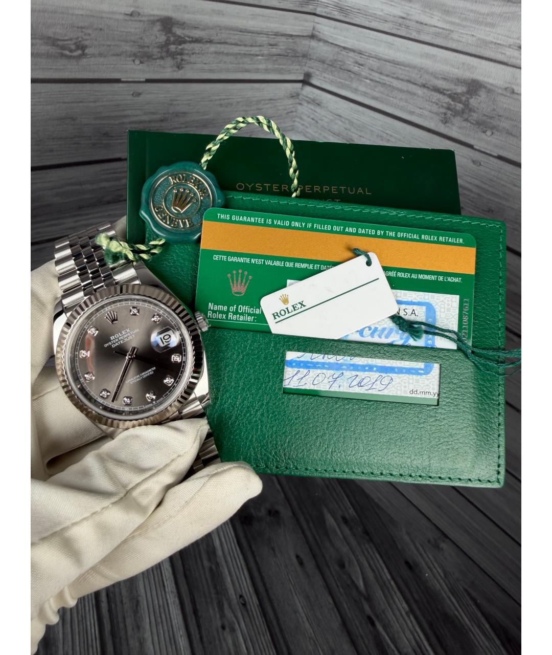 ROLEX Серые часы из белого золота, фото 2