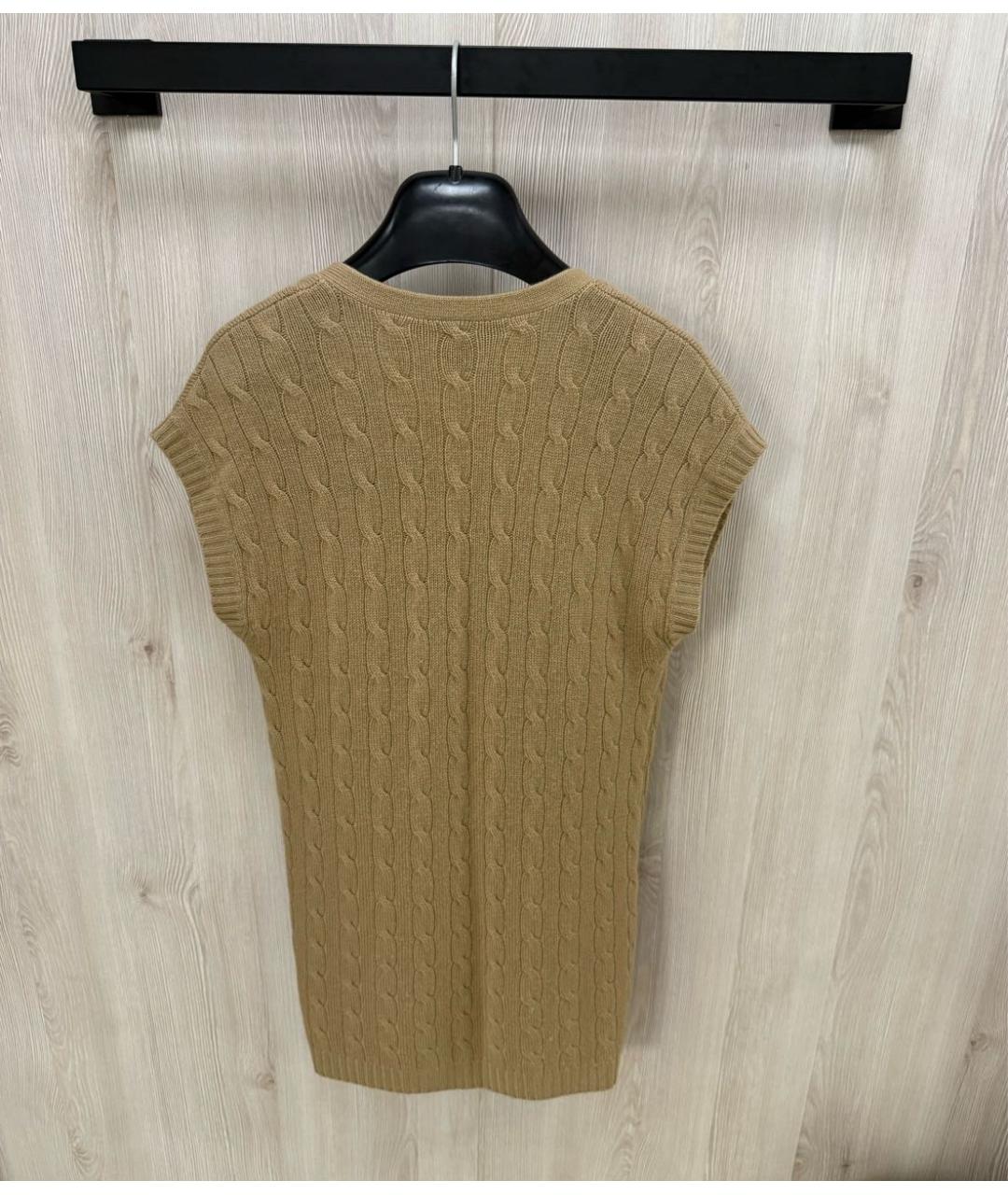 RALPH LAUREN Бежевая кашемировая жилетка, фото 2