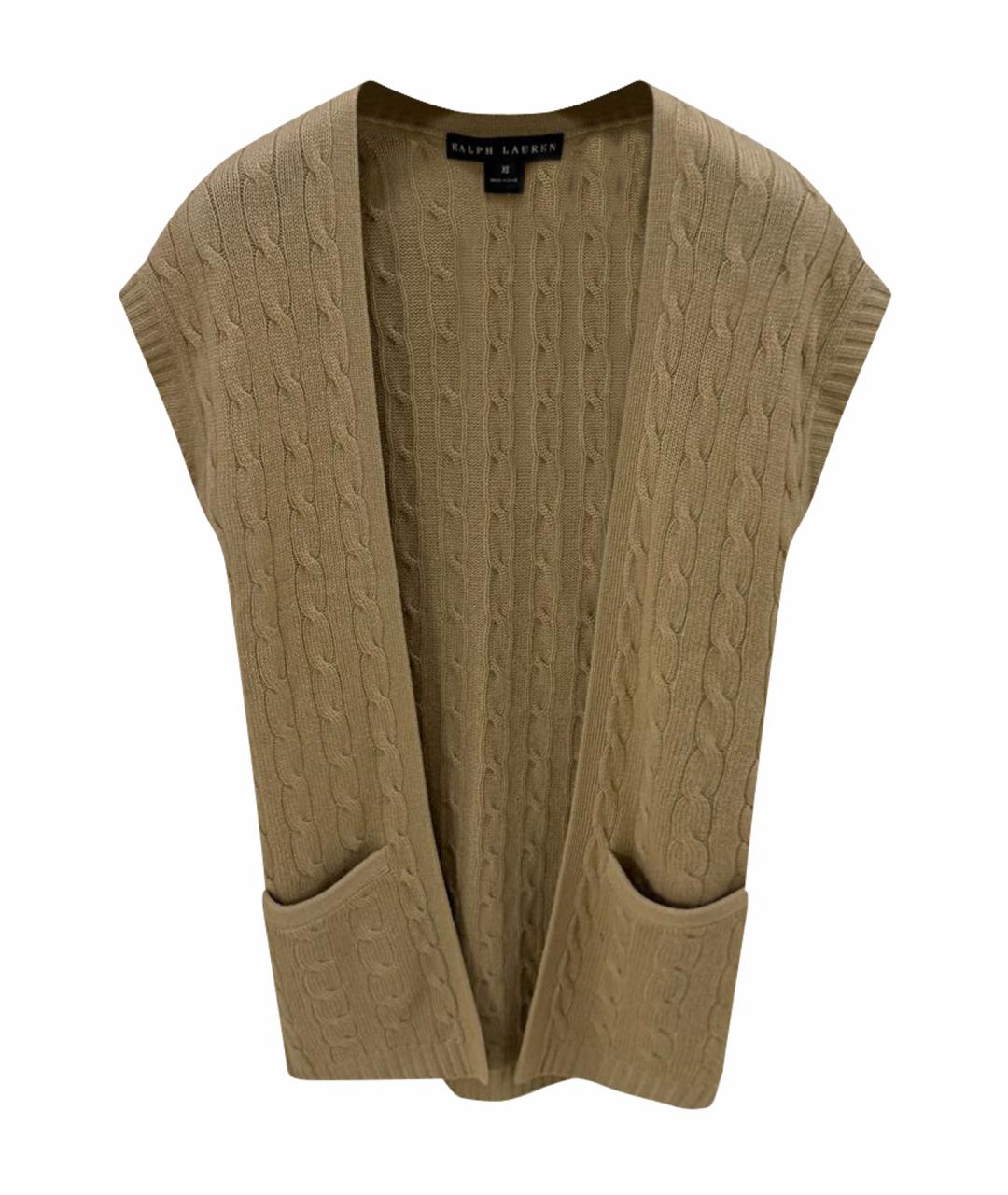 RALPH LAUREN Бежевая кашемировая жилетка, фото 1