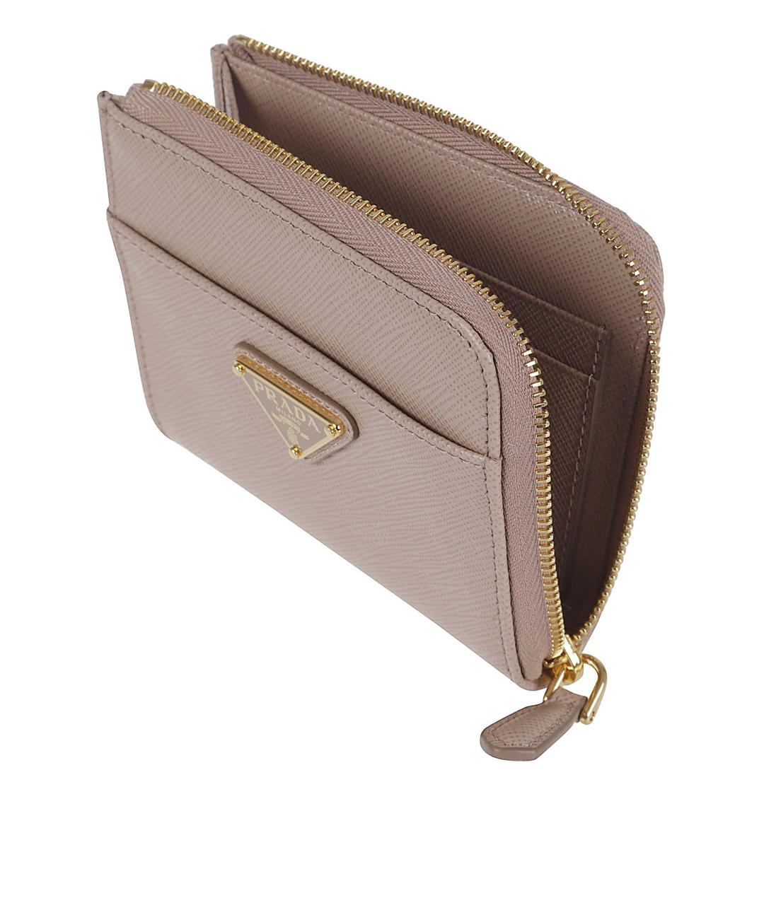 PRADA Бежевый кожаный кошелек, фото 3