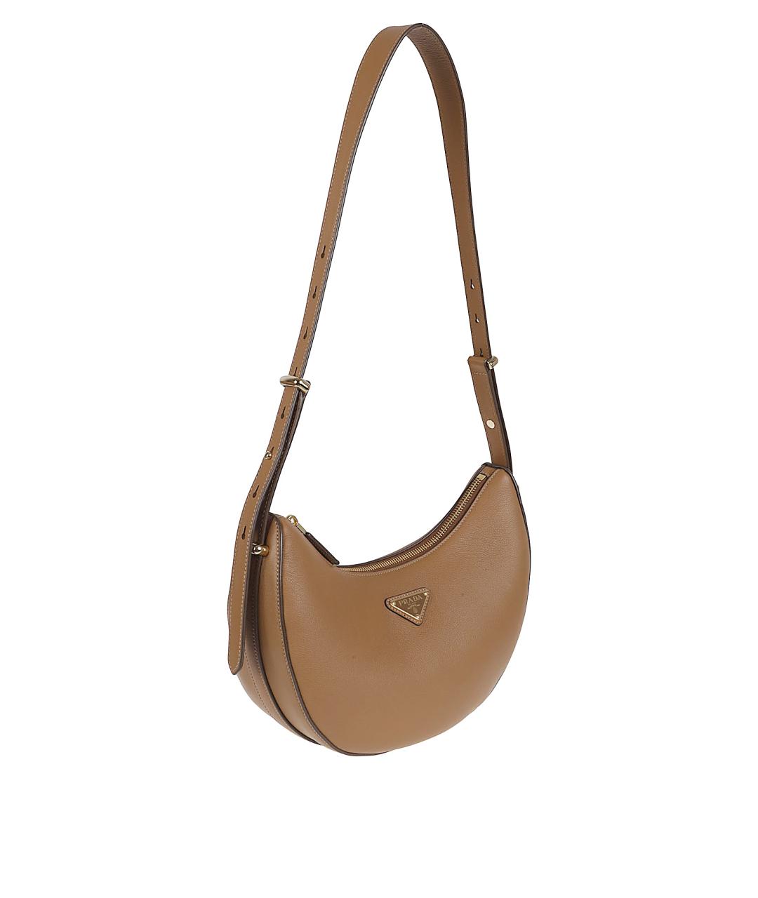 PRADA Бежевая кожаная сумка через плечо, фото 3
