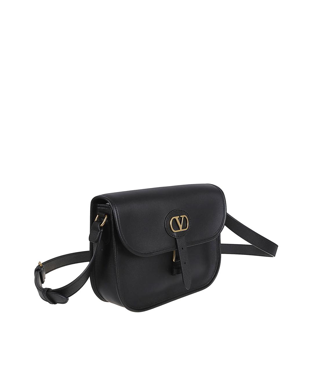 VALENTINO Черная кожаная сумка на плечо, фото 3