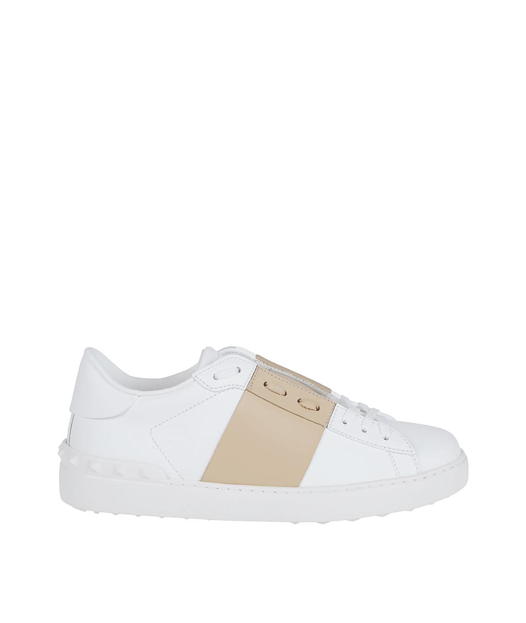 VALENTINO Белые кожаные низкие кроссовки / кеды, фото 1