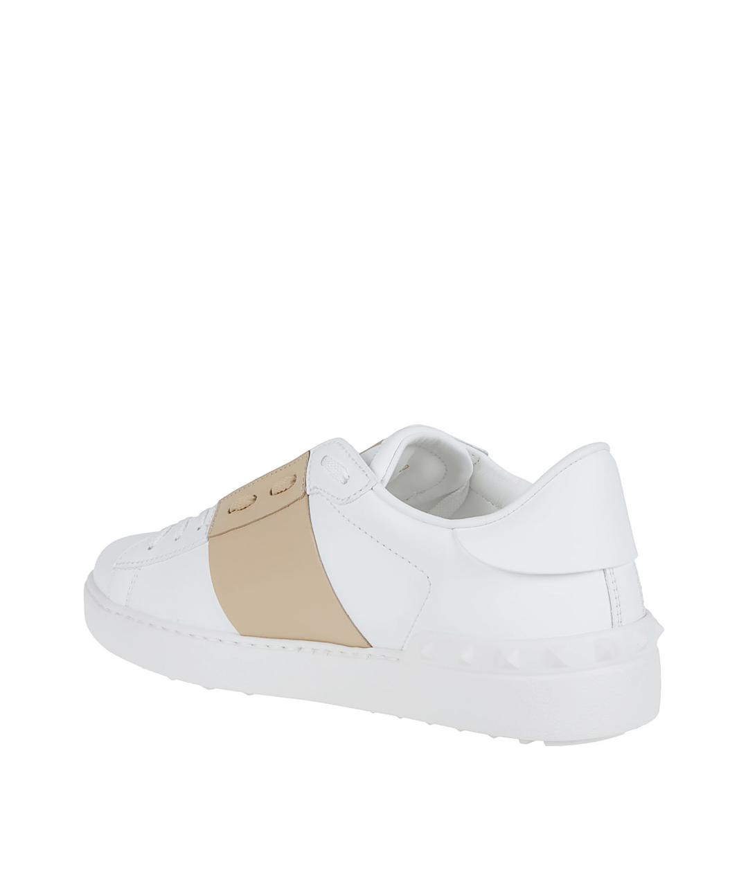 VALENTINO Белые кожаные низкие кроссовки / кеды, фото 3