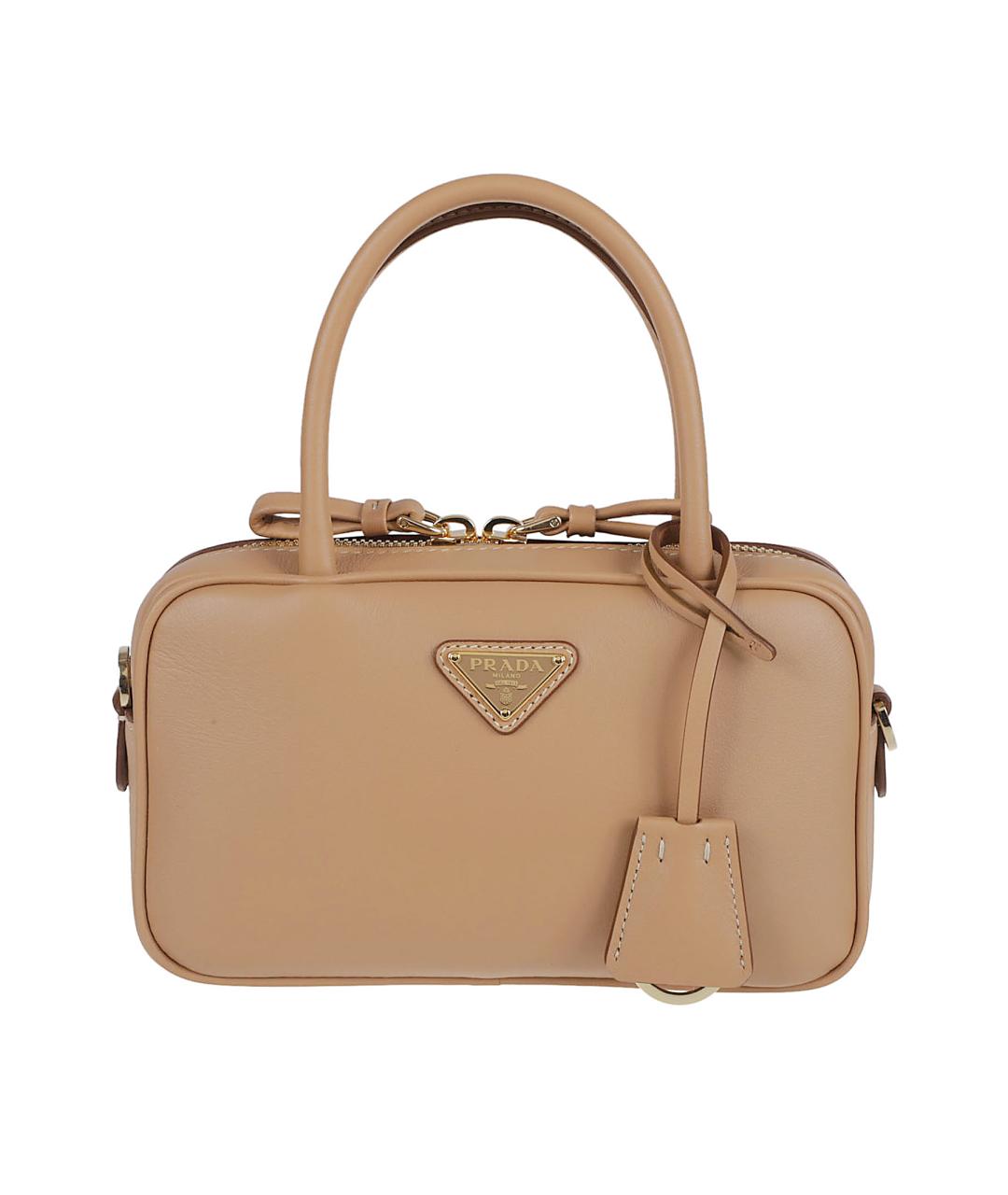 PRADA Бежевая кожаная сумка тоут, фото 1