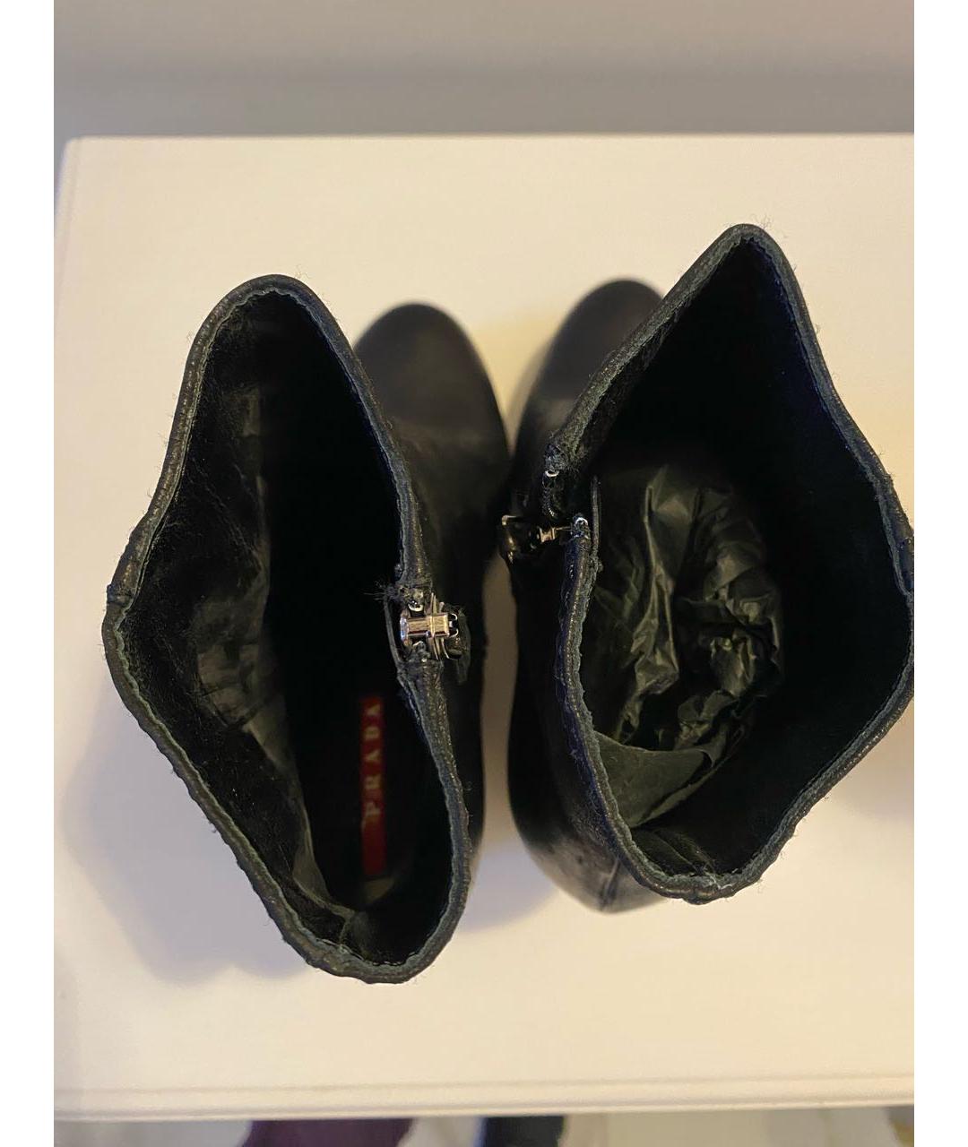 PRADA Черные кожаные полусапоги, фото 3