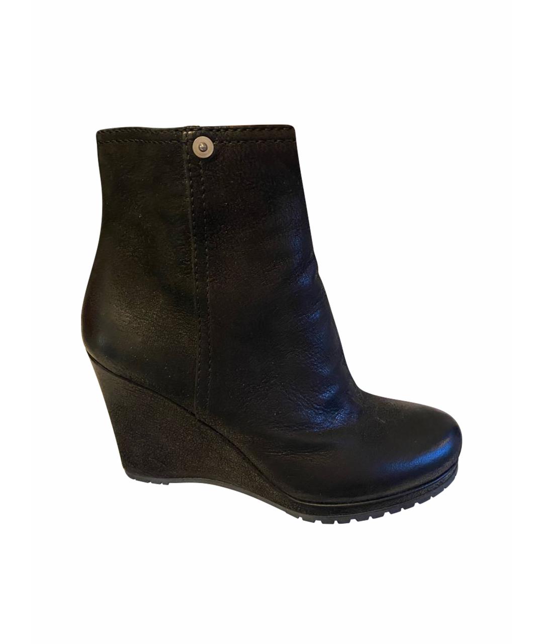 PRADA Черные кожаные полусапоги, фото 1