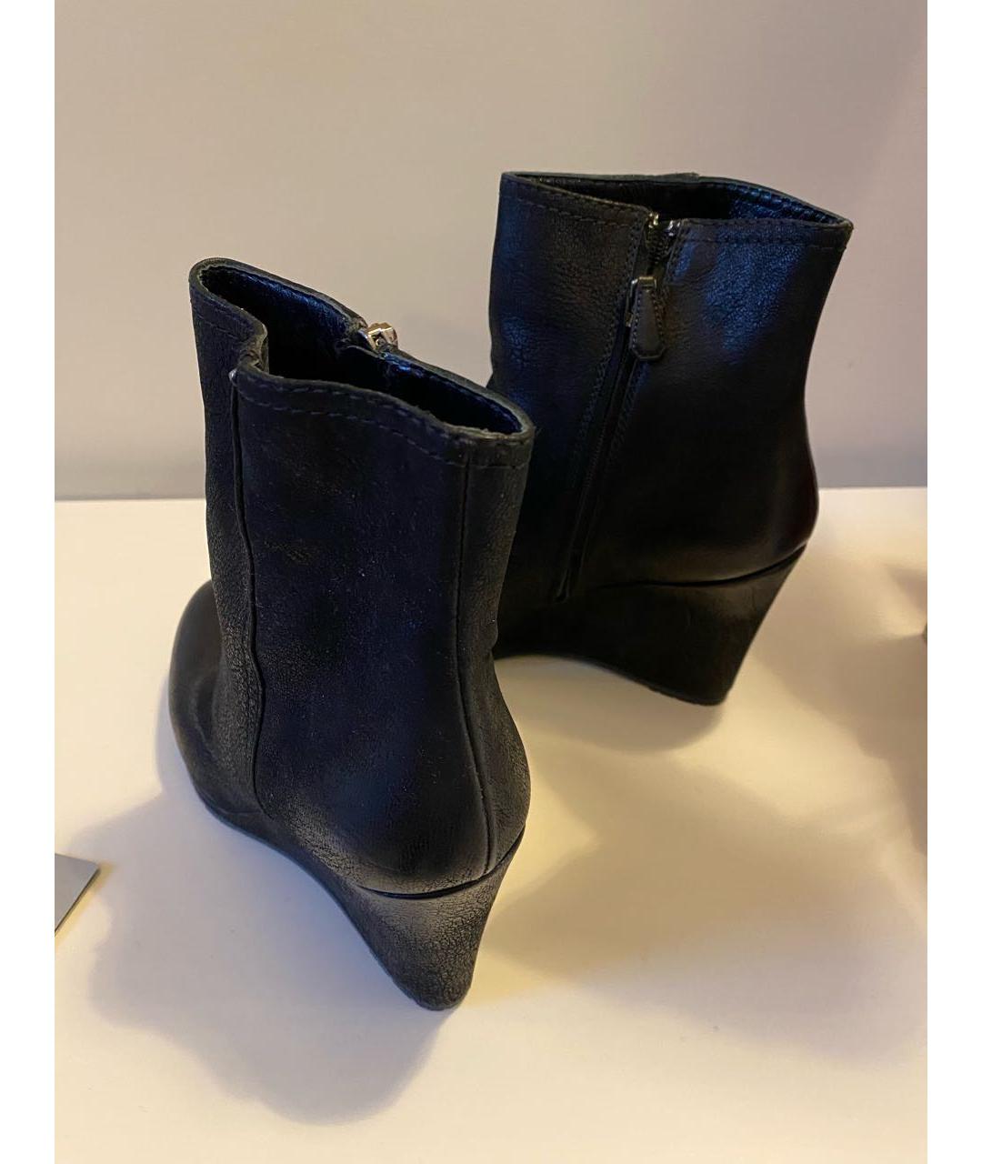 PRADA Черные кожаные полусапоги, фото 4