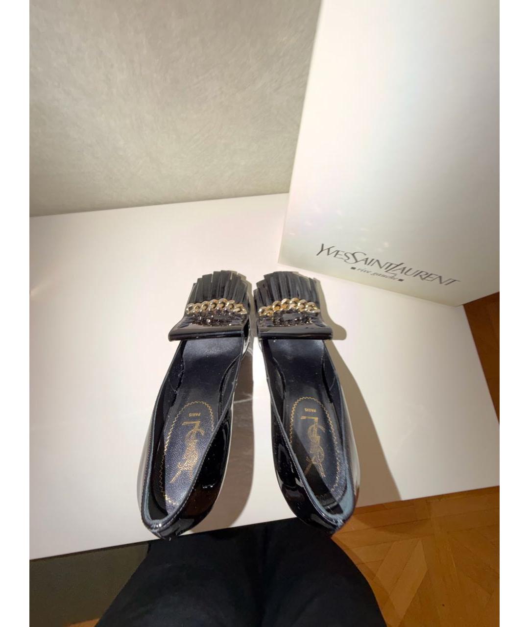 SAINT LAURENT Черные туфли из лакированной кожи, фото 3