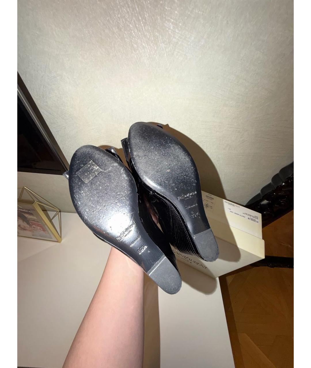 SAINT LAURENT Черные туфли из лакированной кожи, фото 6