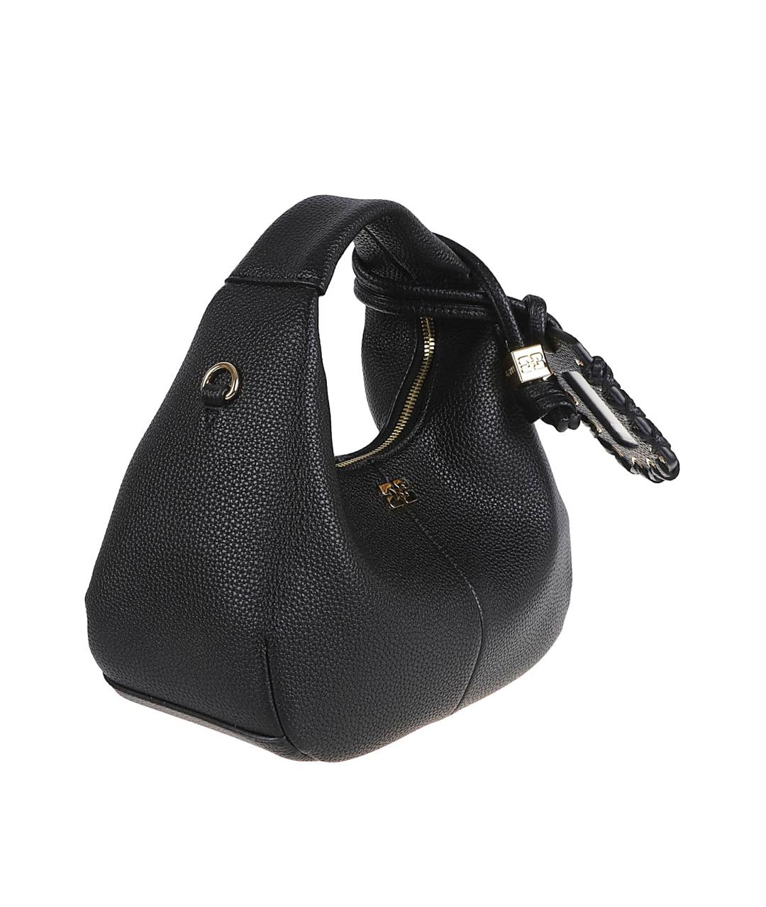 GANNI Черная сумка с короткими ручками из искусственной кожи, фото 3