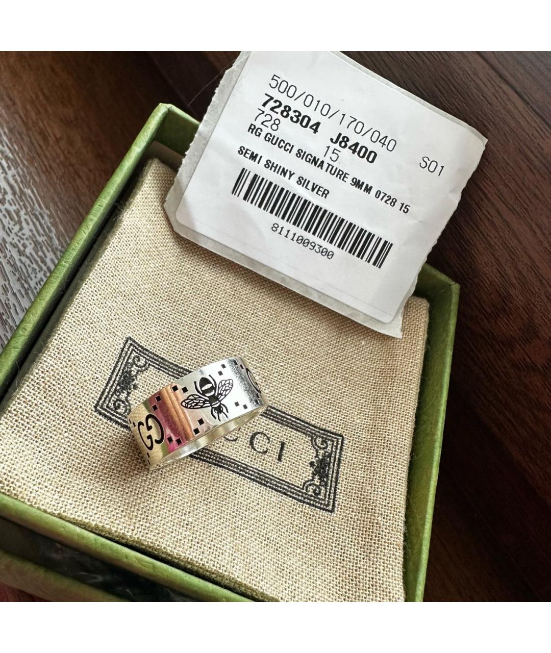 GUCCI Серебряное серебряное кольцо, фото 7