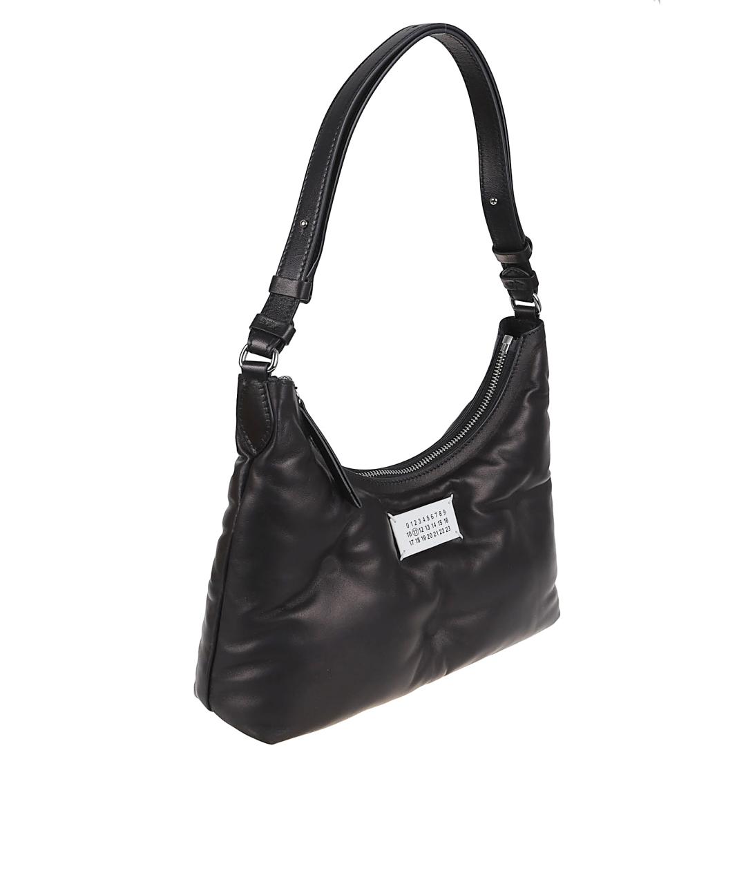 MAISON MARGIELA Черная кожаная сумка через плечо, фото 3