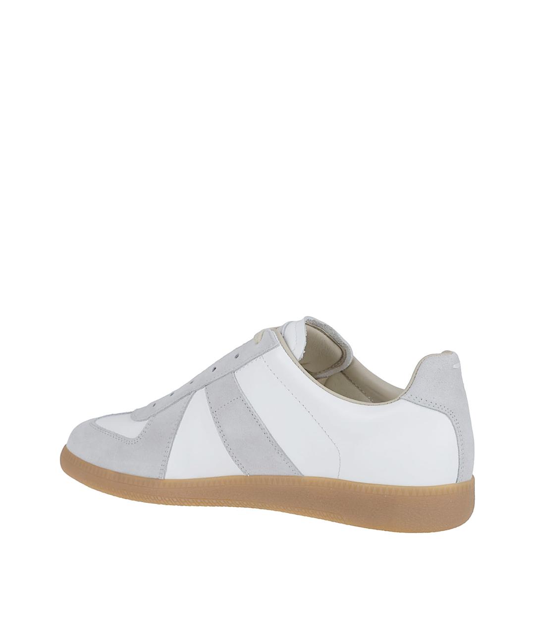 MAISON MARGIELA Белые кожаные низкие кроссовки / кеды, фото 3