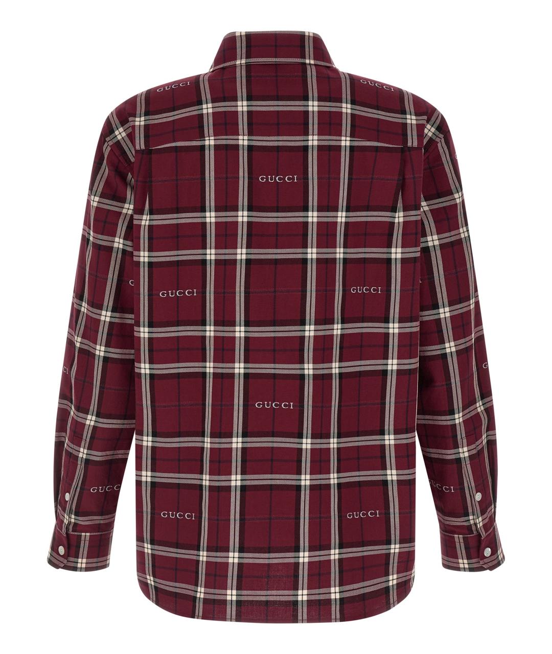 GUCCI Бордовая хлопковая кэжуал рубашка, фото 2
