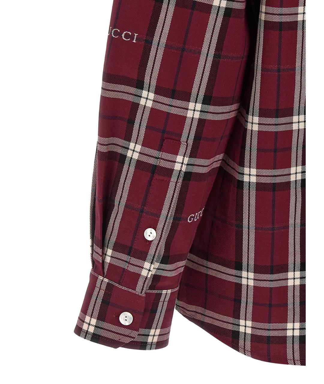 GUCCI Бордовая хлопковая кэжуал рубашка, фото 4