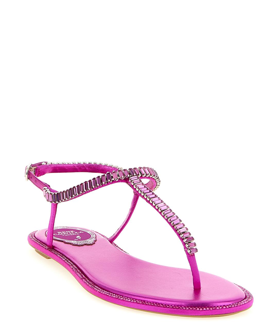 RENE CAOVILLA Фуксия сандалии, фото 2