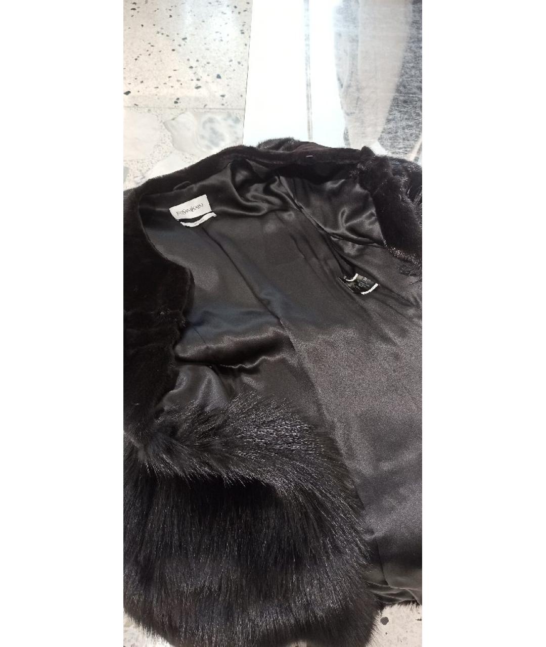 SAINT LAURENT Черная шуба, фото 6