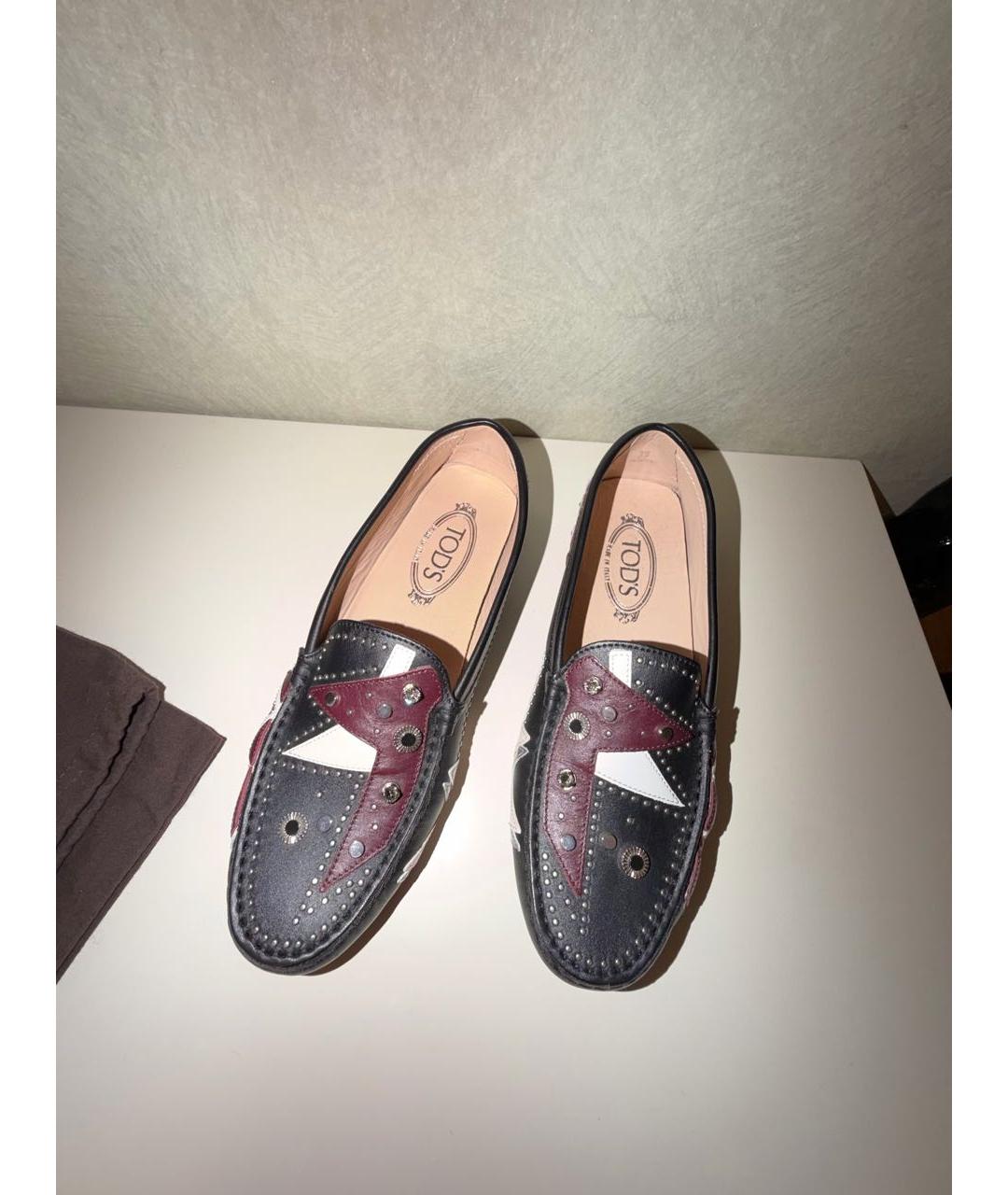 TOD'S Черные кожаные мокасины, фото 2