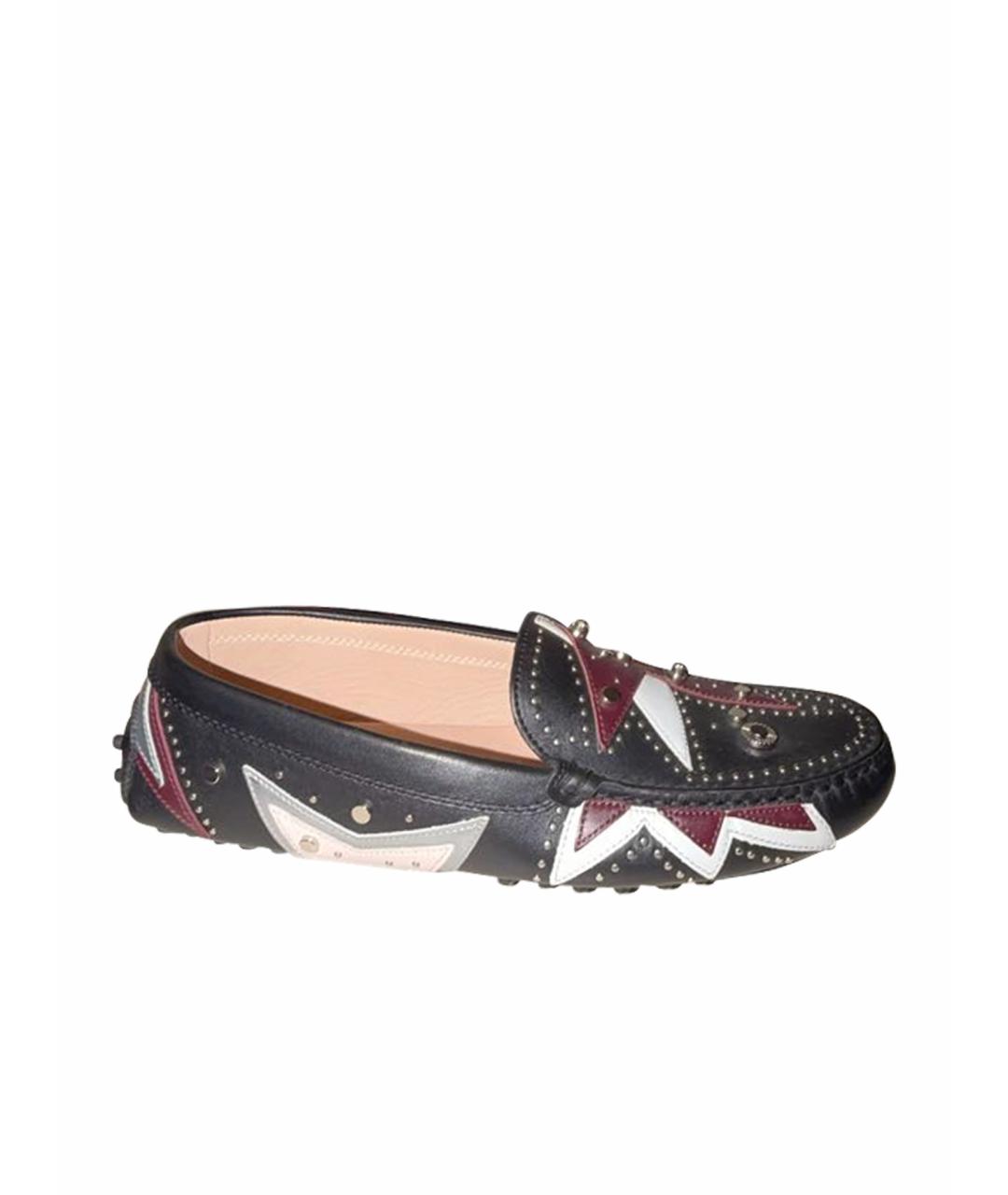 TOD'S Черные кожаные мокасины, фото 1