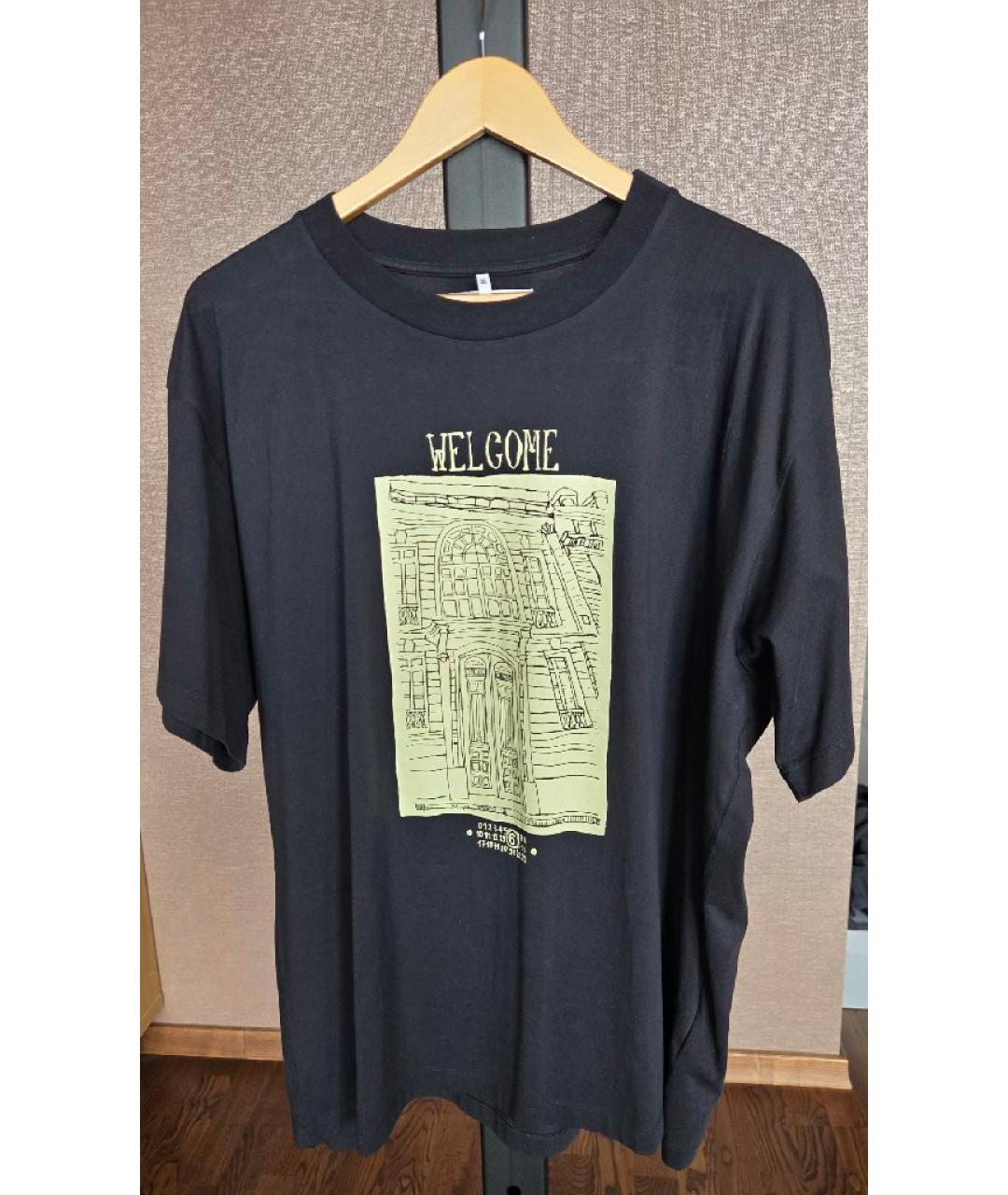 MM6 MAISON MARGIELA Хаки хлопковая футболка, фото 2