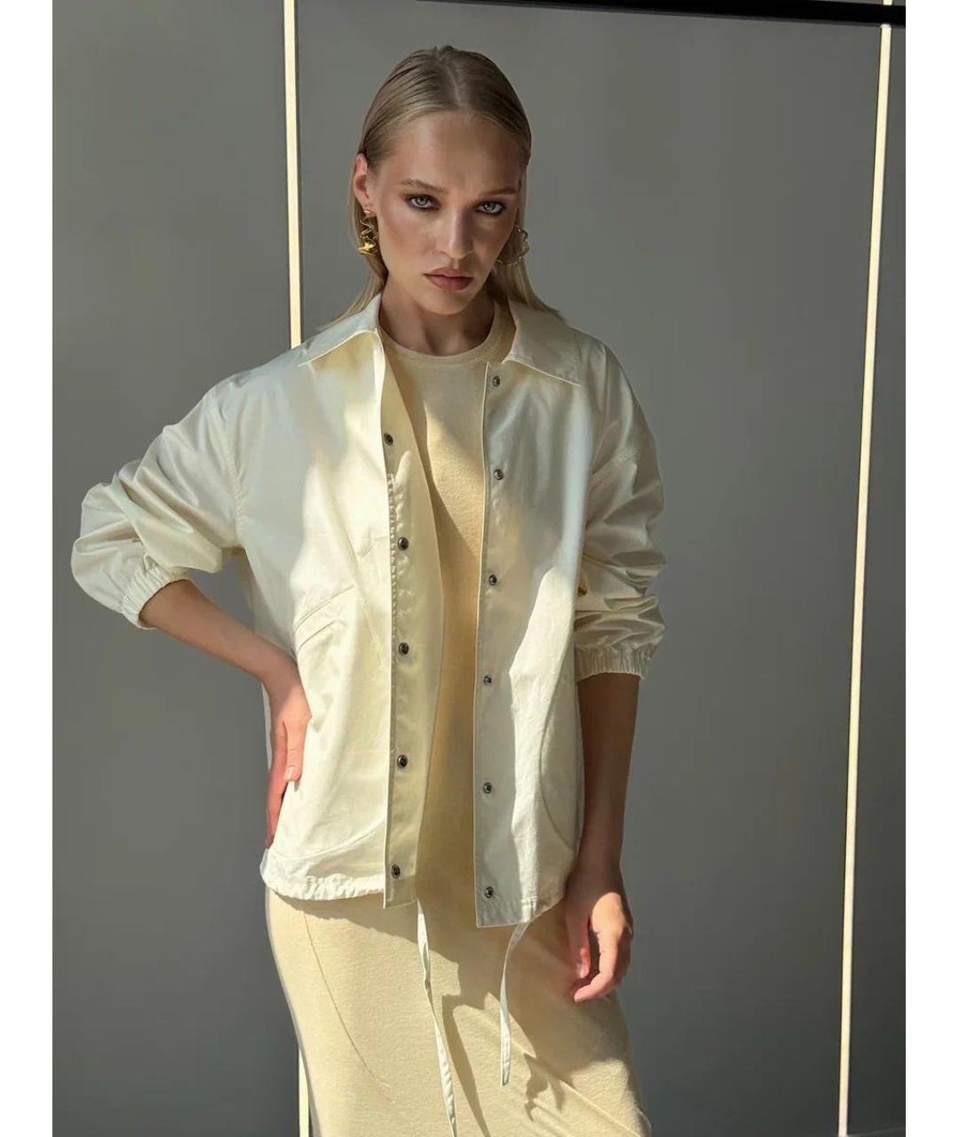 JIL SANDER Бежевая хлопковая куртка, фото 2