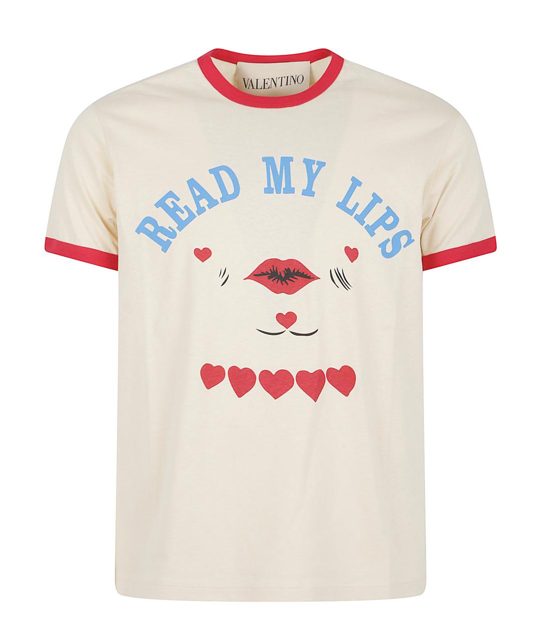 VALENTINO Бежевая хлопковая футболка, фото 1
