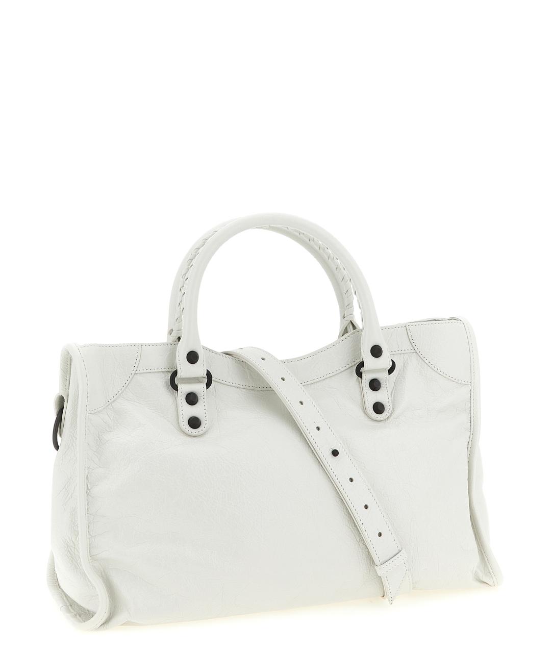 BALENCIAGA Белая кожаная сумка тоут, фото 2