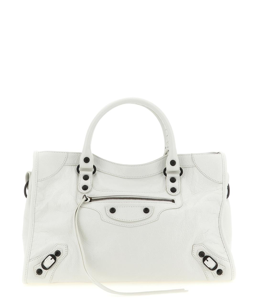 BALENCIAGA Белая кожаная сумка тоут, фото 1