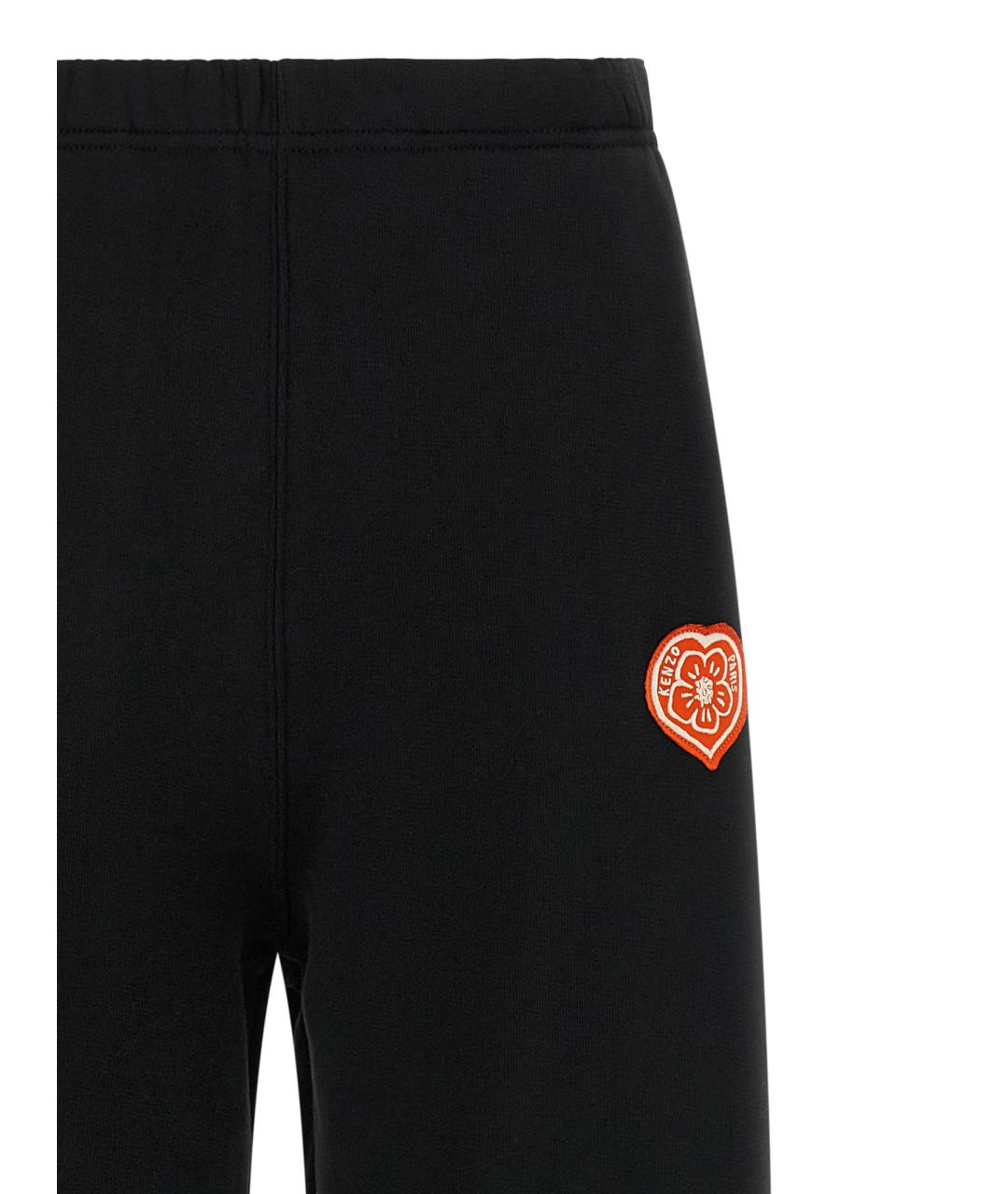 KENZO Черные хлопковые прямые брюки, фото 3