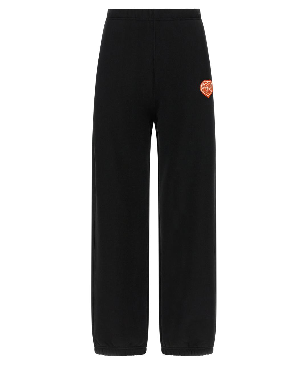 KENZO Черные хлопковые прямые брюки, фото 1