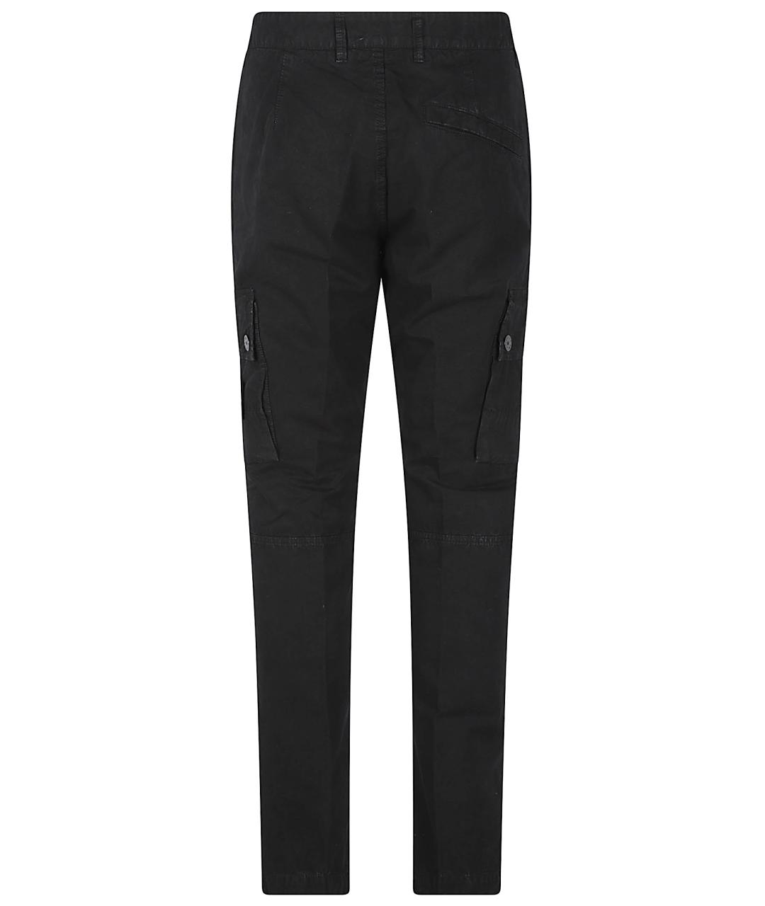 STONE ISLAND Черные хлопковые повседневные брюки, фото 3