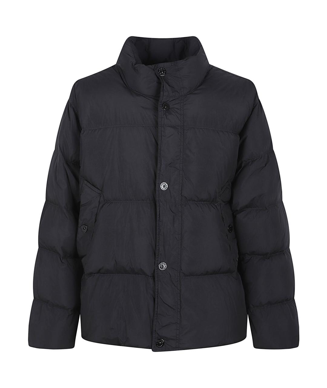 STONE ISLAND Черный полиамидовый пуховик, фото 1