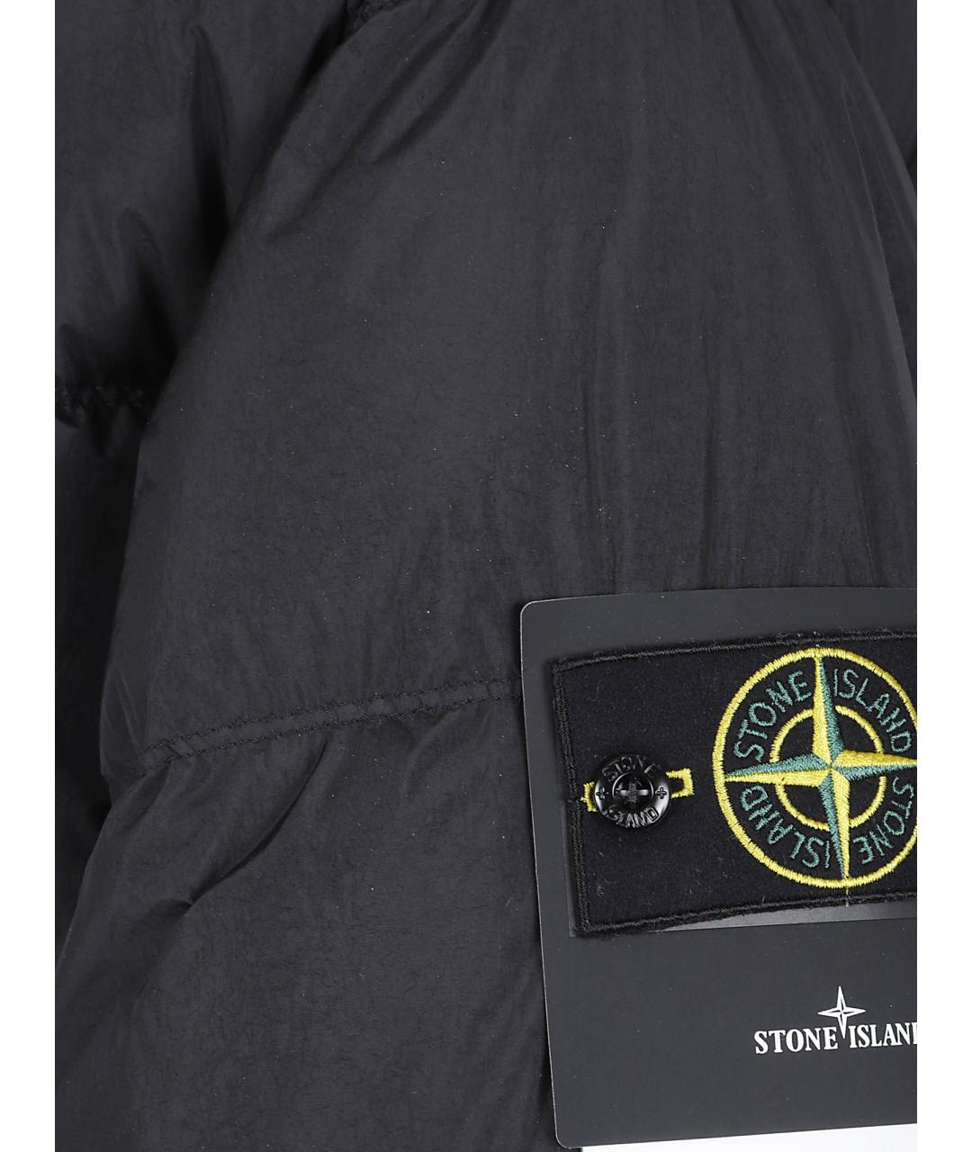 STONE ISLAND Черный полиамидовый пуховик, фото 2