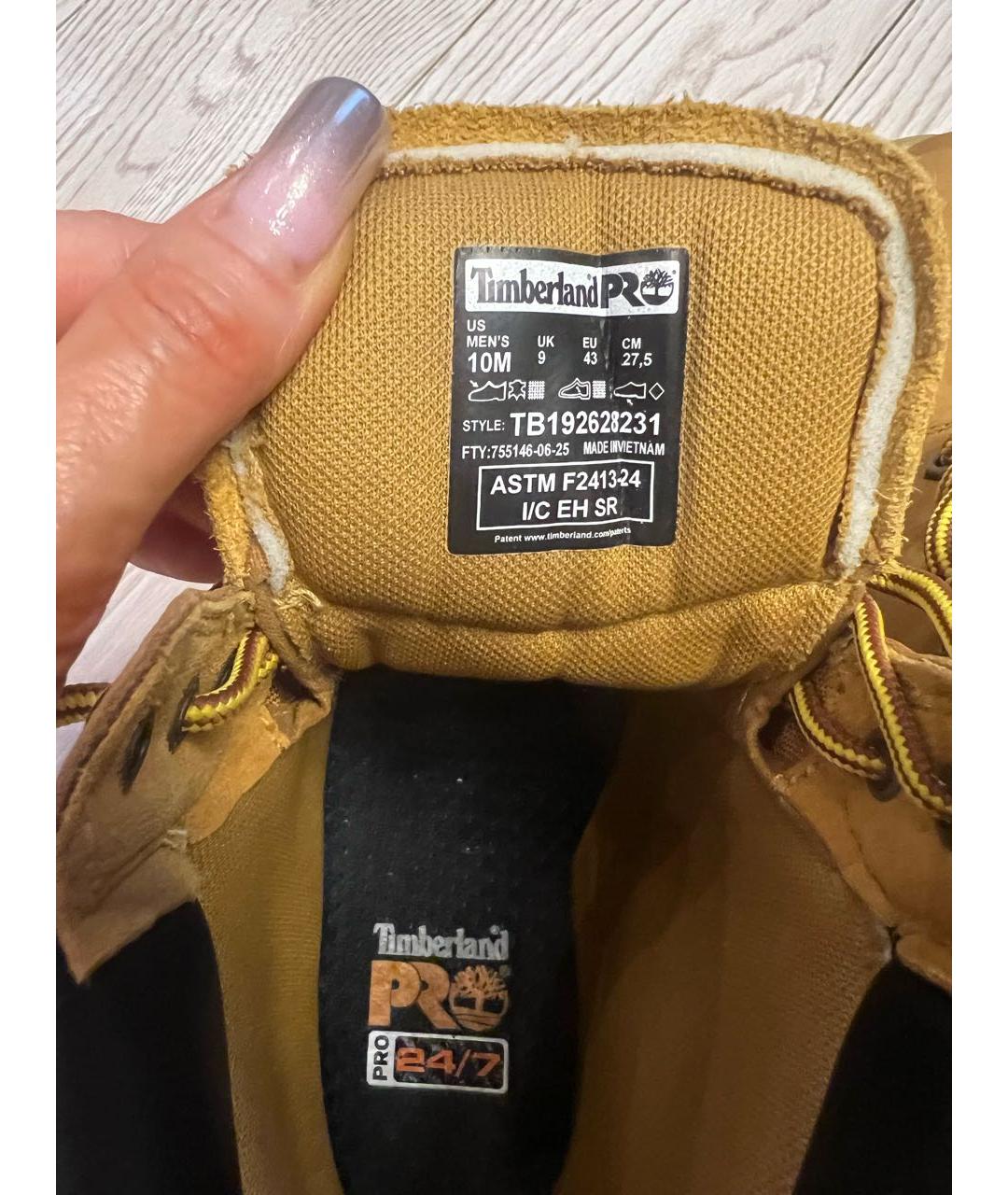 TIMBERLAND Оранжевое нубуковые высокие ботинки, фото 5