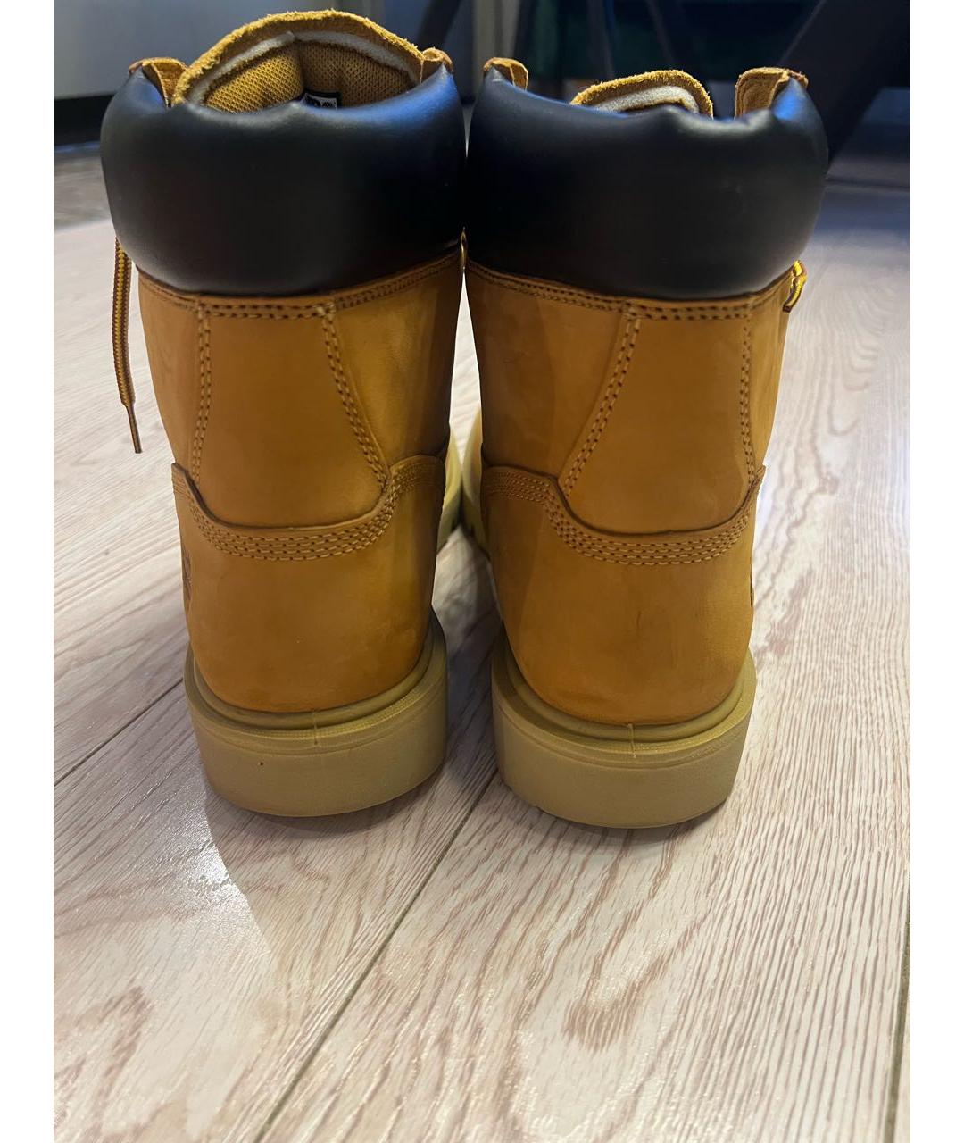 TIMBERLAND Оранжевое нубуковые высокие ботинки, фото 4