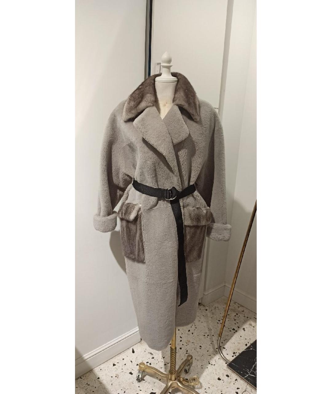 BLANCHA Серая дубленка, фото 8