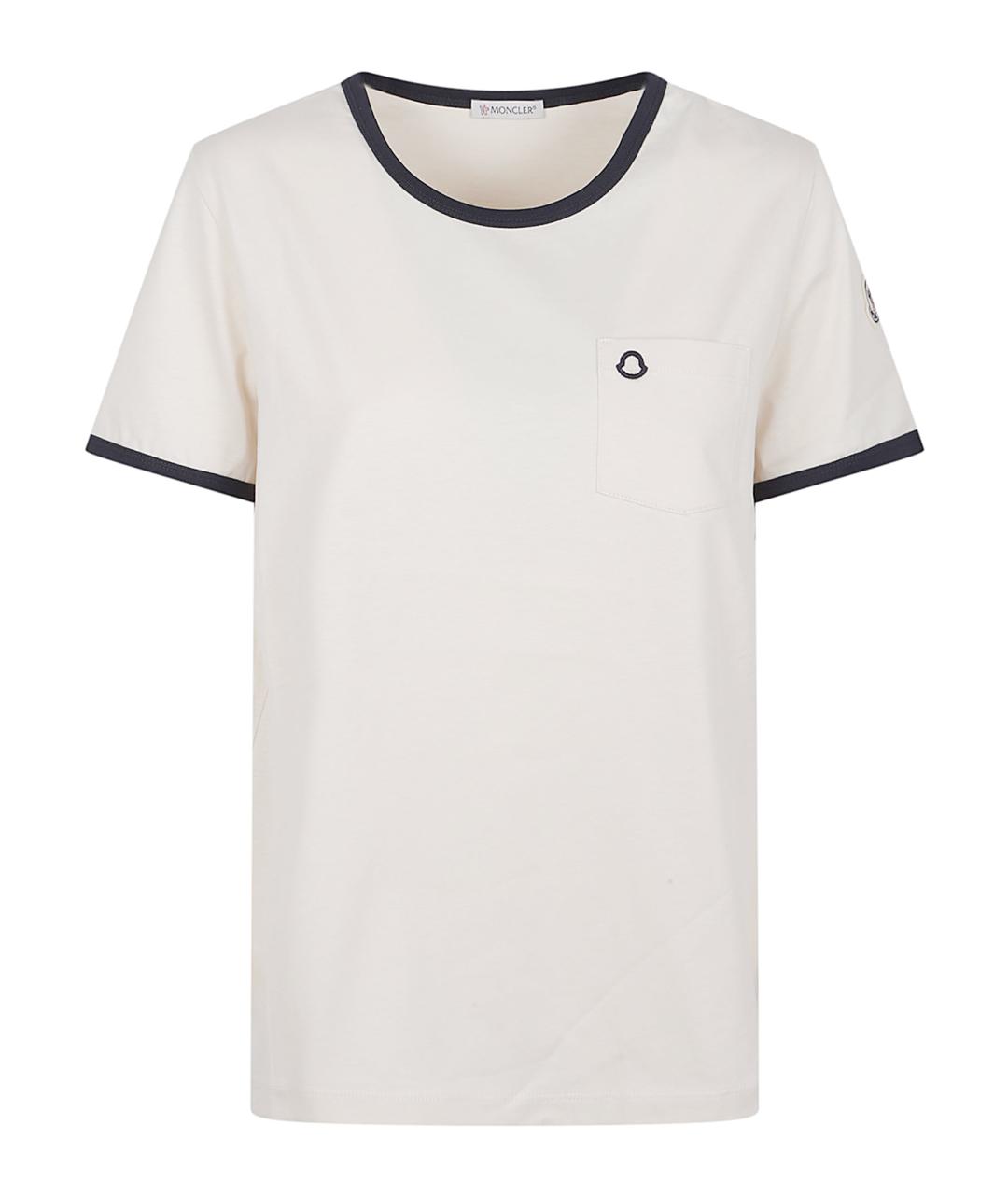 MONCLER Белая хлопковая футболка, фото 1