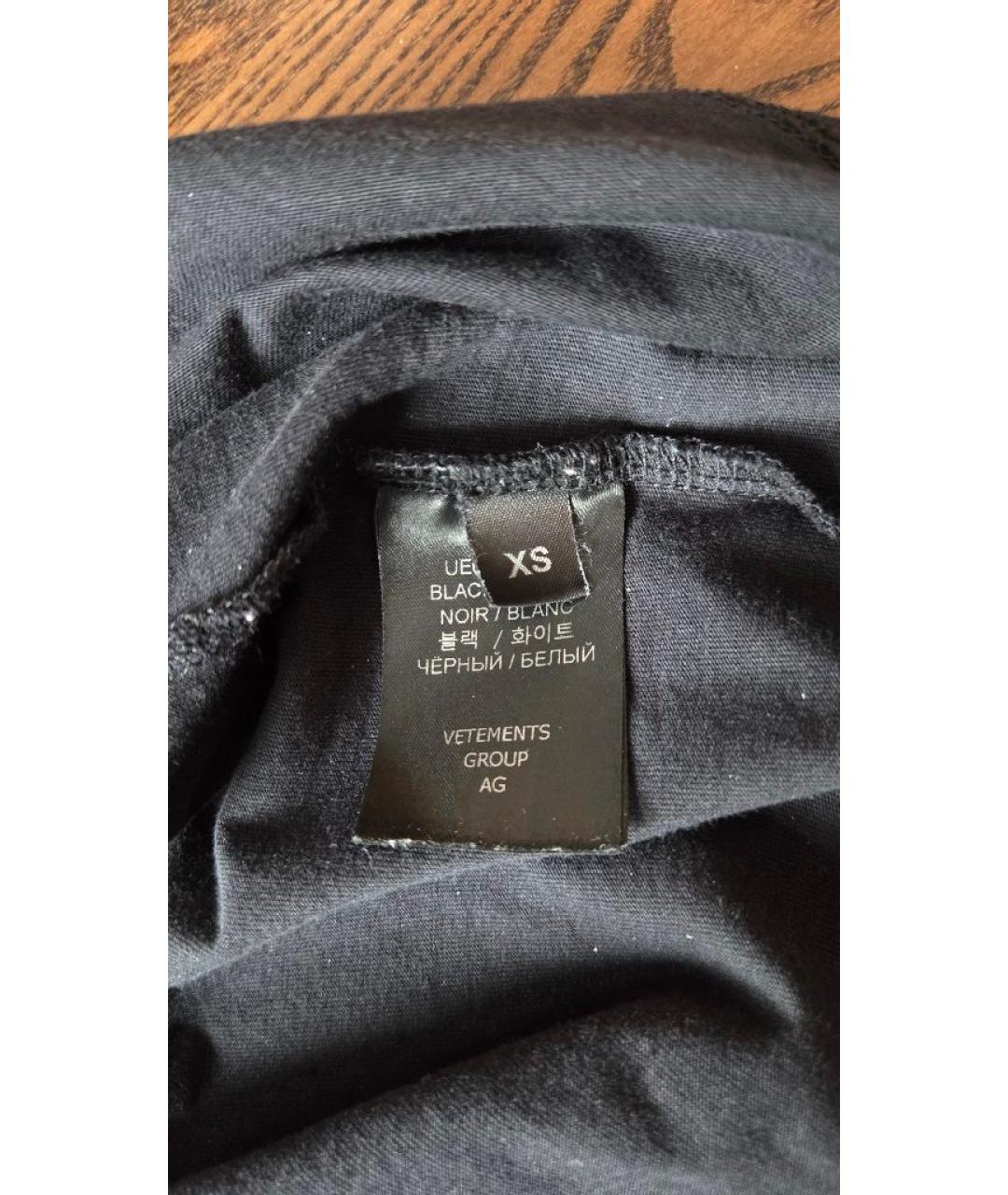 VETEMENTS Черная хлопковая футболка, фото 6