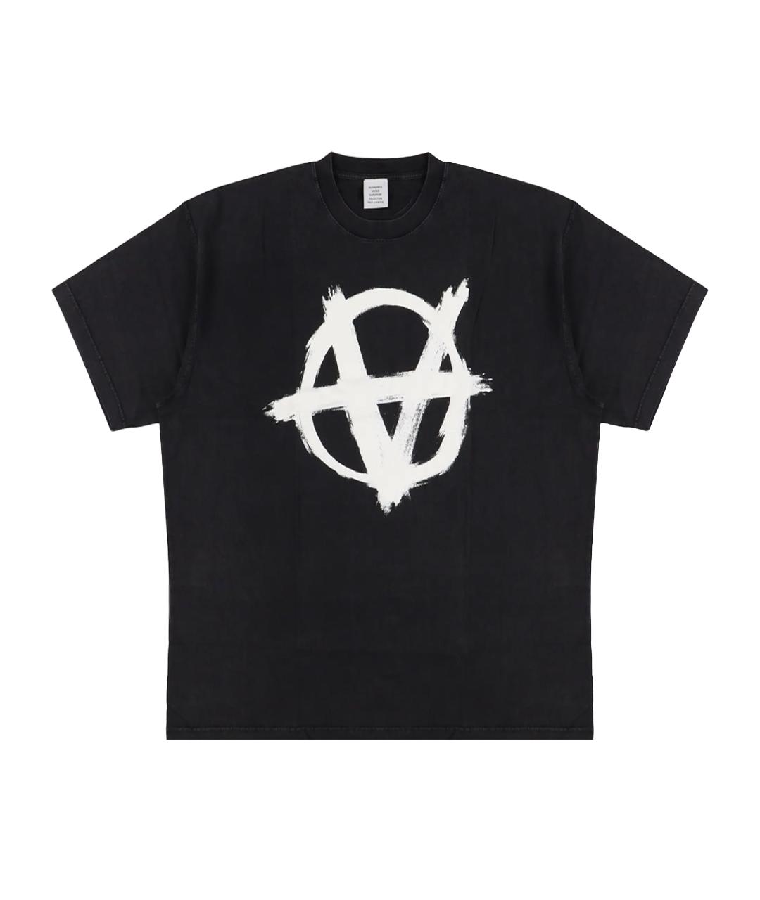 VETEMENTS Черная хлопковая футболка, фото 1