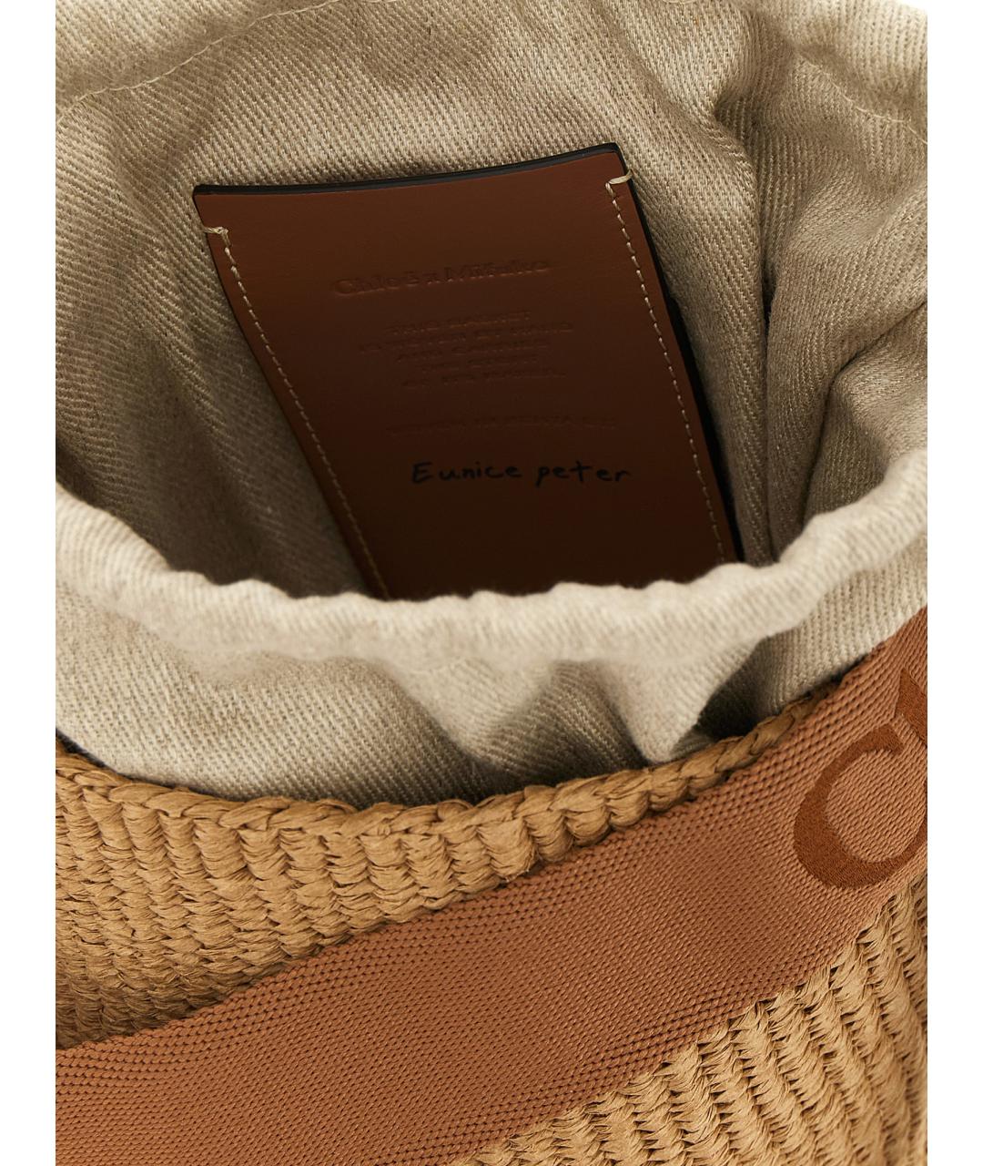 CHLOE Бежевая пелетеная сумка через плечо, фото 4